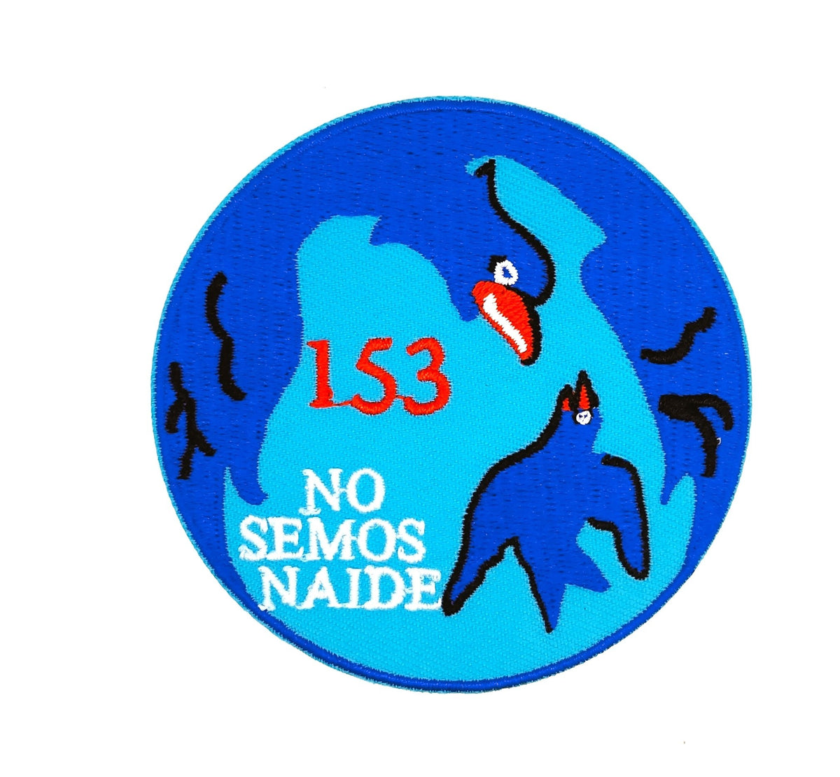 Parche Bordado Termoadhesivo Ala 15 Escuadrón 153 "No Semos Naide" 8cm
