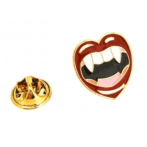 Pin de solapa Corazon Labios Colmillos 18x16mm