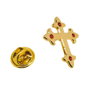 Pin de Solapa Cruz Gotica Dorada 25x20mm