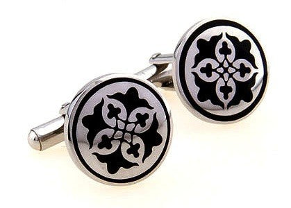 Gemelos Wedding Escudo Black and Steel