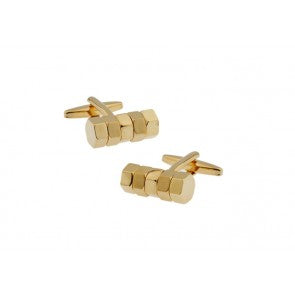 Gemelos de Camisa Diseño Tuercas Doradas 19x8mm