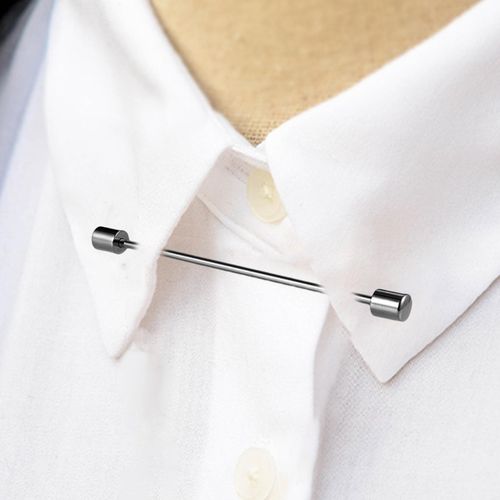 Collar Bar Alfiler de Cuello Acero Negro Tubular End