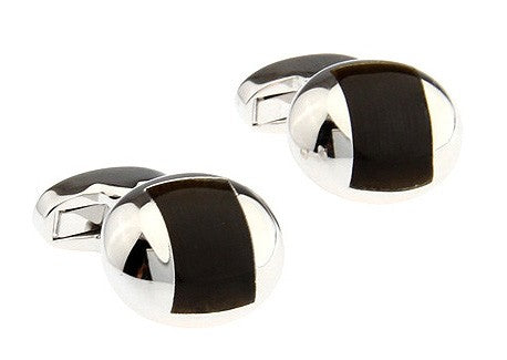 Gemelos Wedding Oval Negro
