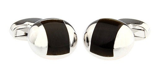 Gemelos Wedding Oval Negro