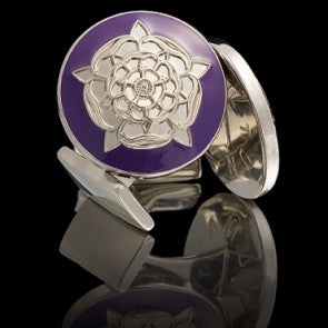 Gemelos Skultuna Rose Tudor Morado Plateado