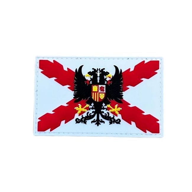 Parche Tercios de Flandes PVC Cruz de Borgoña Hook and loop 8 x 5 cm