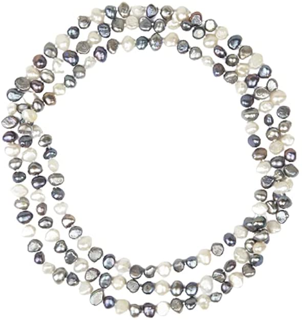 Amaya ARZUAGA - Collar 3 Vueltas Modelo Dark Moon - Collar de Perlas Multicolor cultivadas con Acabados en Plata de Ley 925