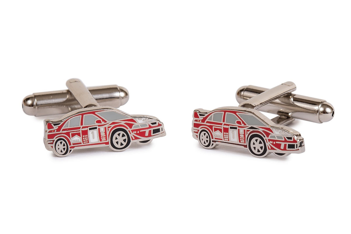 Gemelos de camisa coches de carrera rojos - 20x7mm