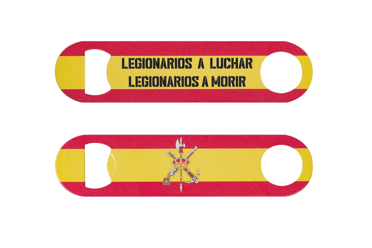 Abrebotellas Bandera de España Legionarios a Luchar | Tamaño: 12,5x3cm
