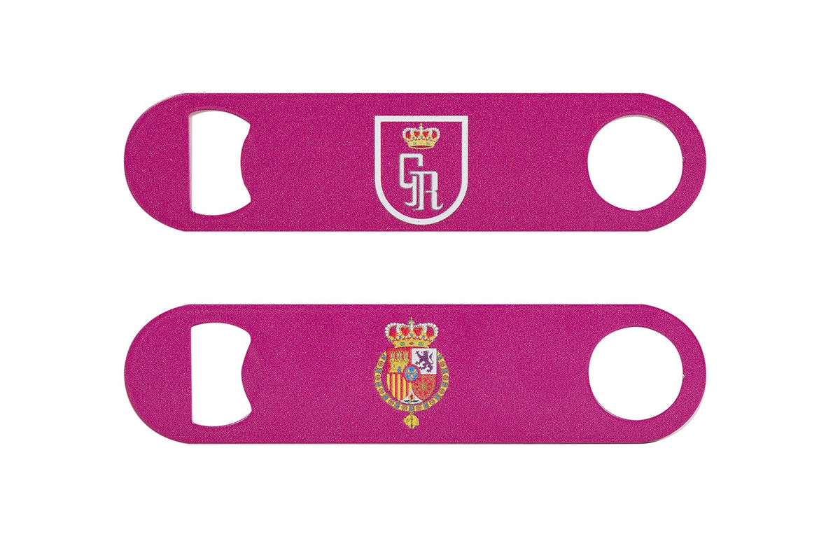 Abrebotellas Guardia Real en color fucsia | Tamaño: 12,5x3cm