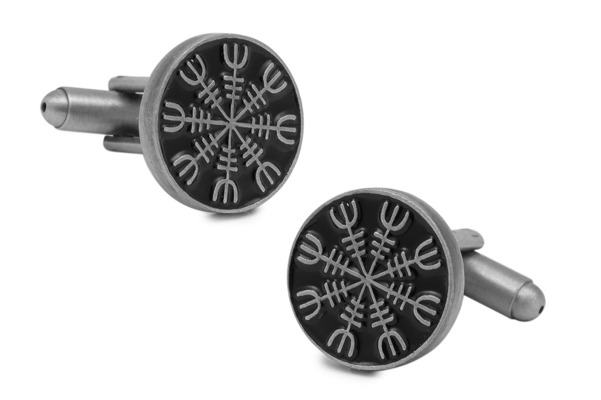 Gemelos para Camisa Símbolo de Protección Vikingo Aegishjalmur
