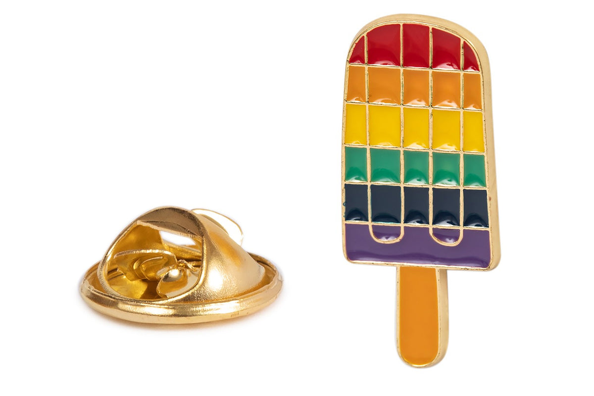 Pin de solapa helado arcoíris LGTBI - 36x15mm - orgullo gay