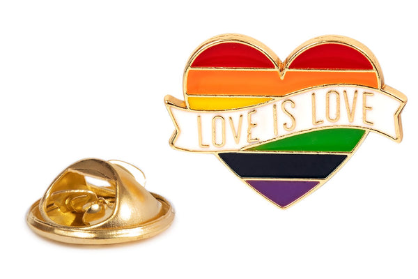Pin de solapa Love is Love en Corazón arcoíris - 20x26mm