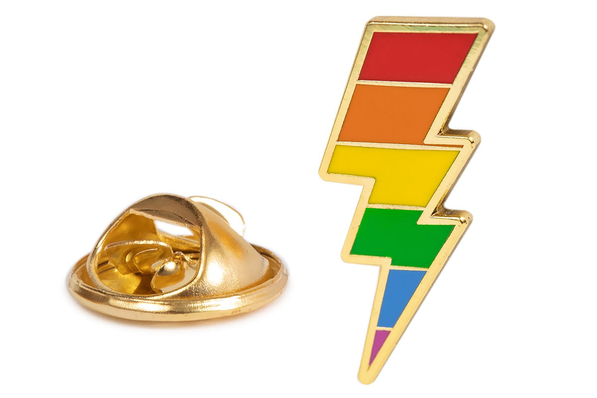 Pin rayo arcoíris representando el Orgullo lgtb - 30x10mm - Pin del orgullo gay
