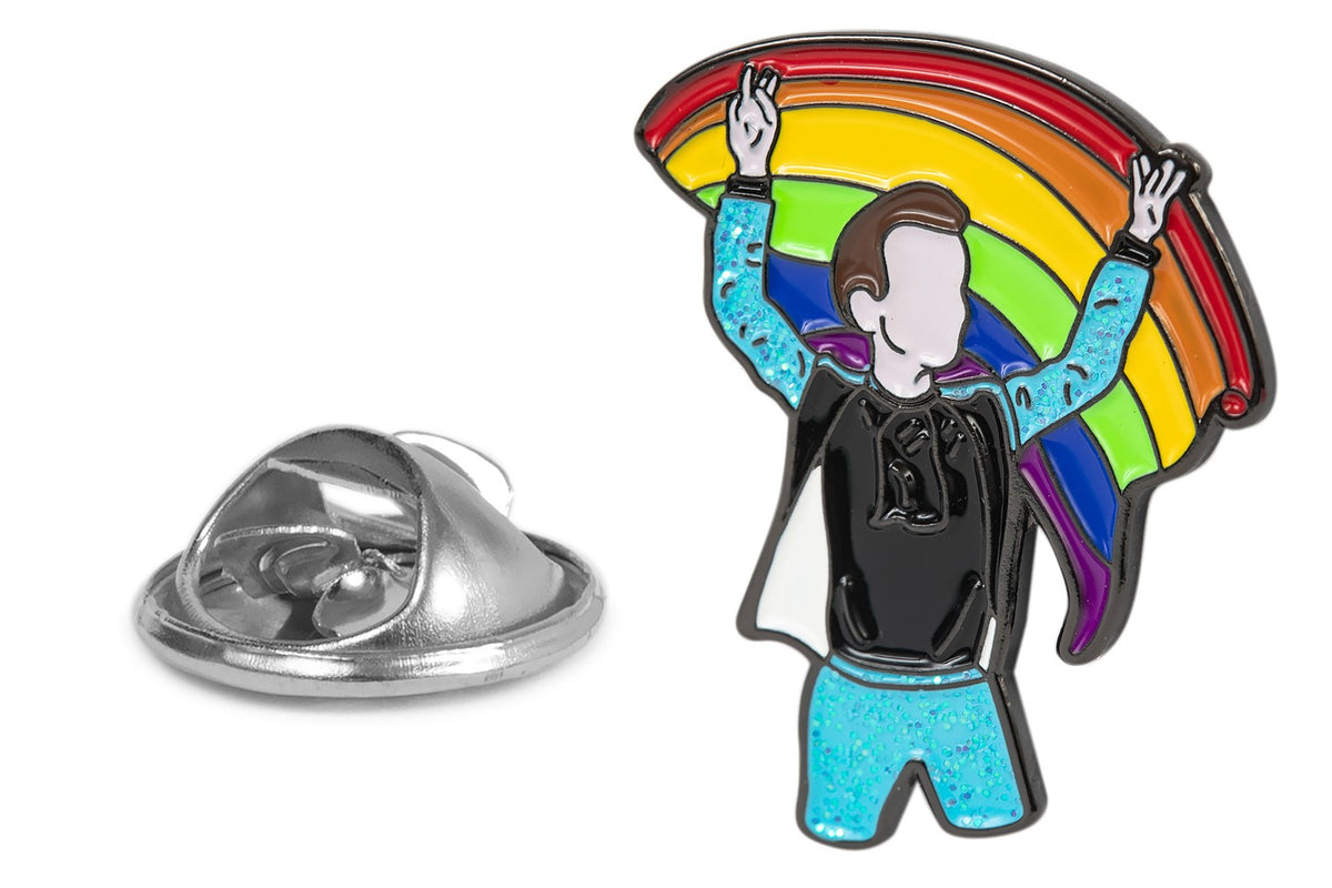 Pin de solapa de Harry Styles sosteniendo una bandera LGTB- 30x25mm - Orgullo gay