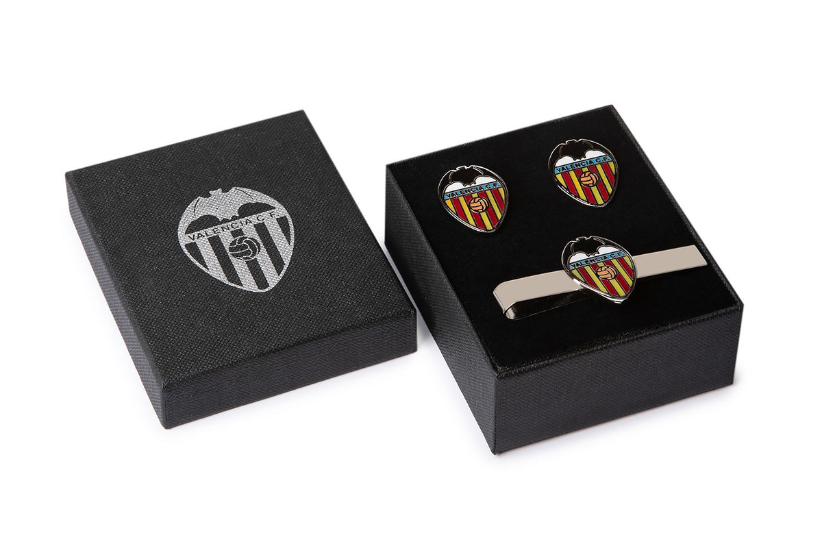 Gemelos para Camisa y Pasador de Corbata Valencia CF Producto Oficial