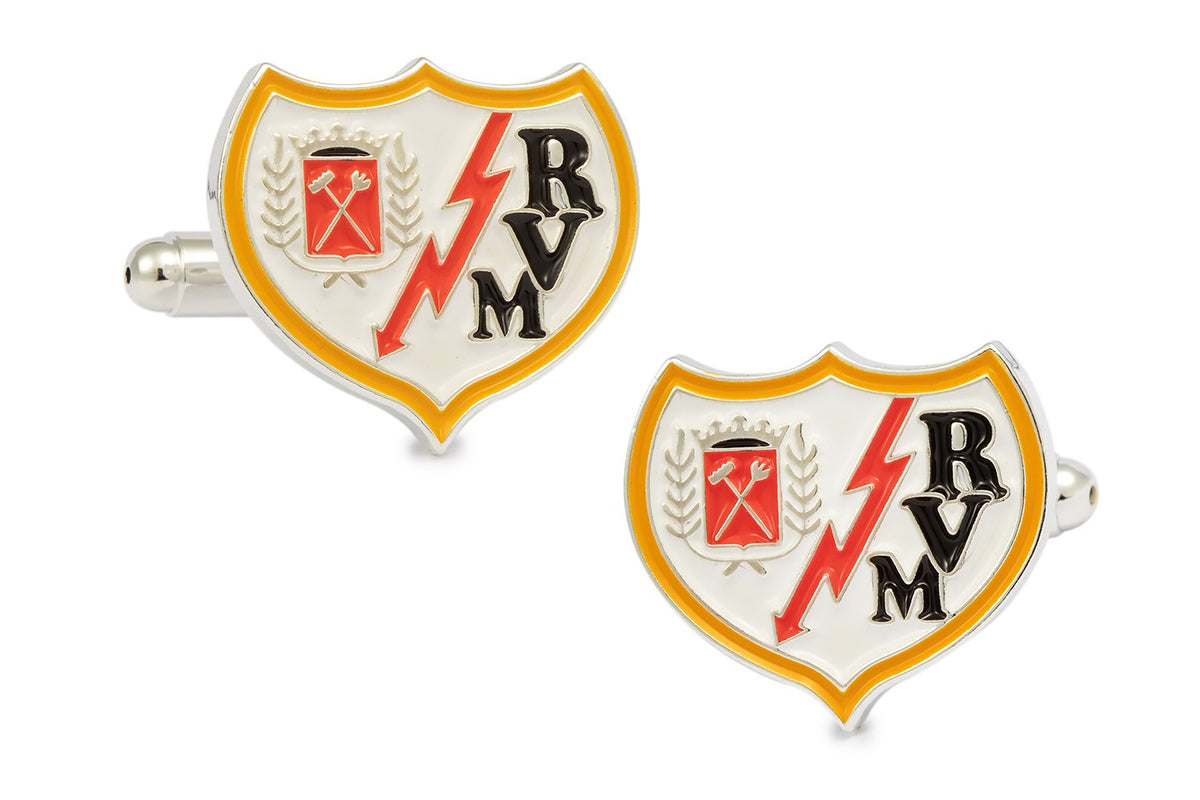 Gemelos para Camisa Rayo Vallecano de Madrid Esmaltado a color -20x15mm-Gemelos