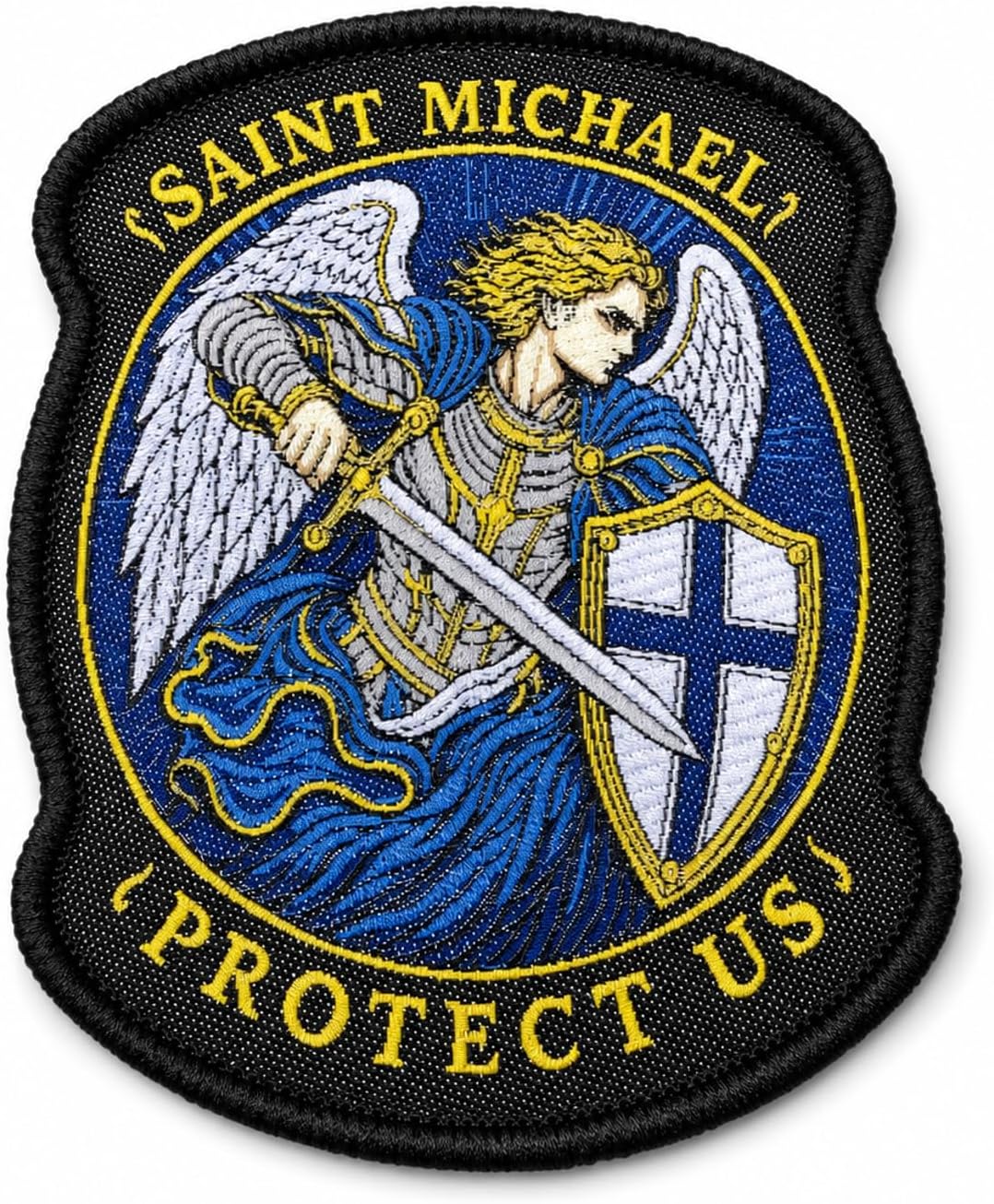 Gemelolandia - Parche Táctico Saint Michael Protect Us Bordado 8x8cm