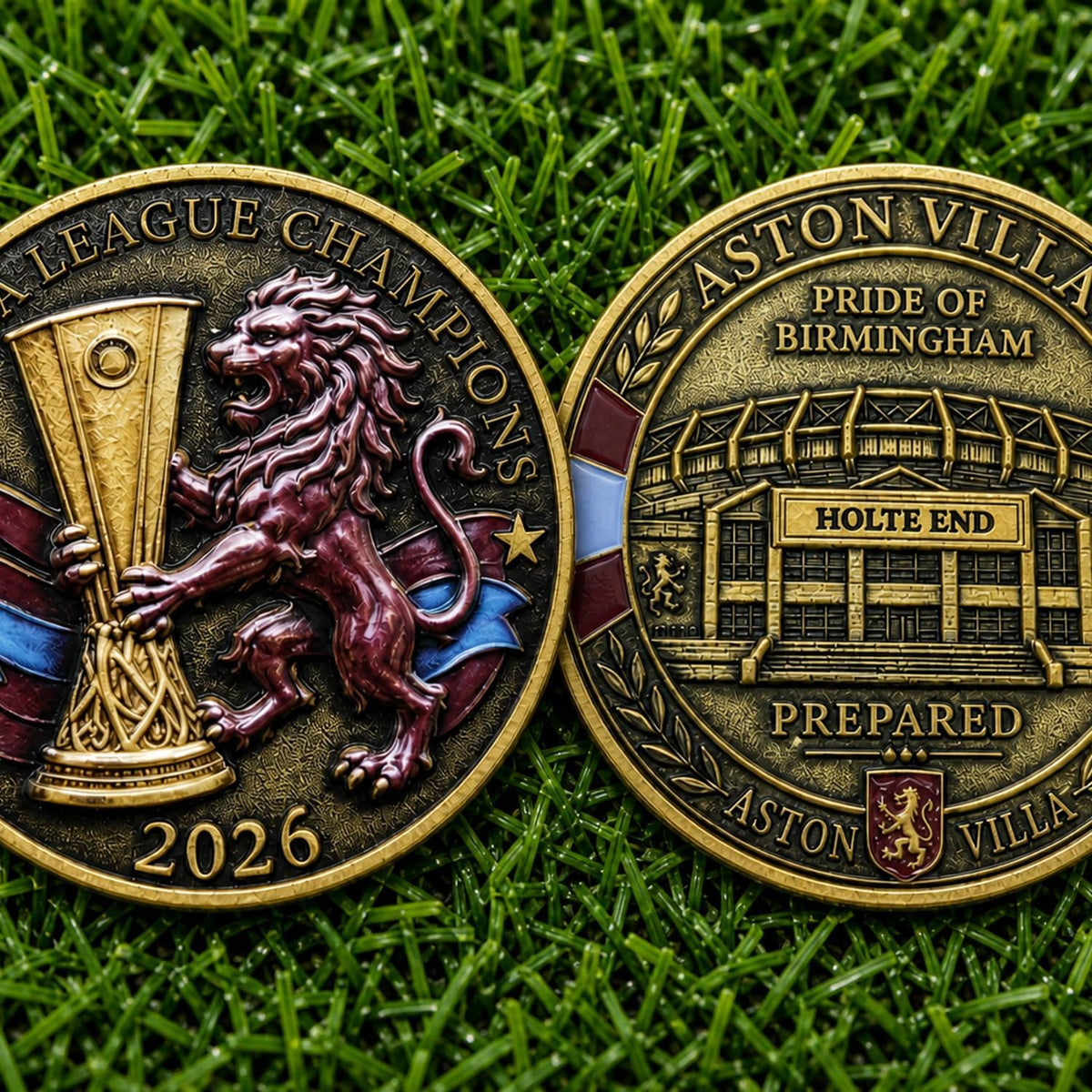 Moneda Conmemorativa Campeones Europa League Aston Villa 2026 4,5cm