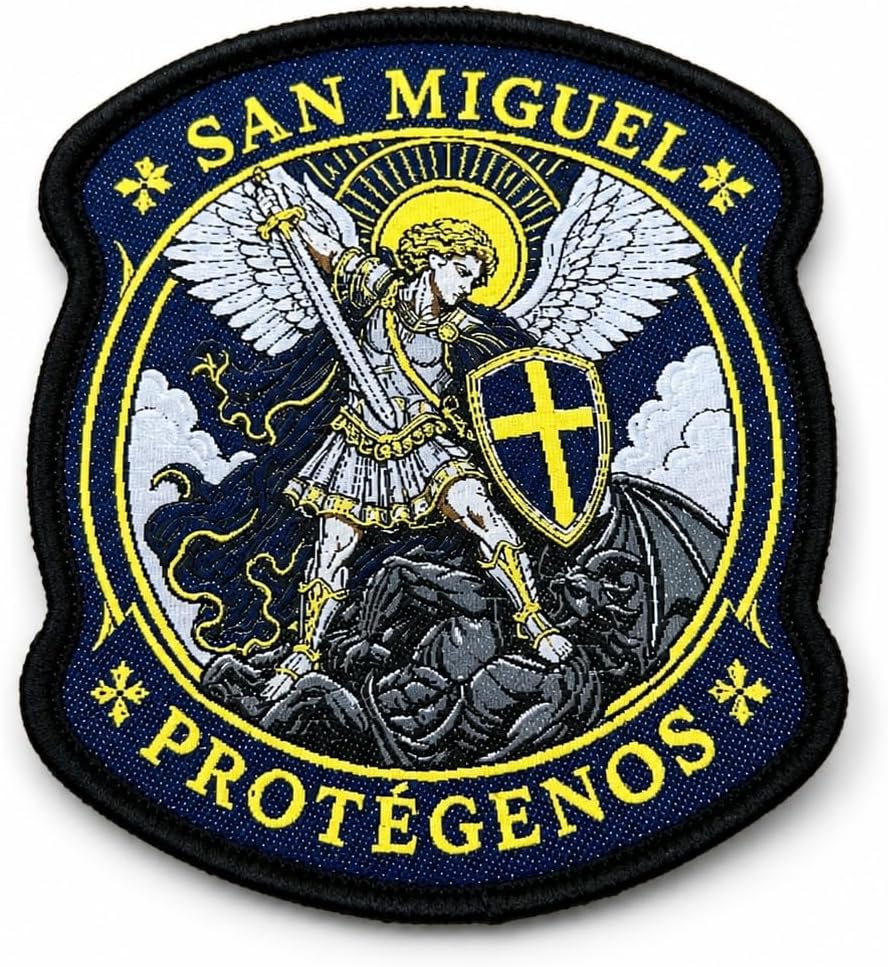 Gemelolandia - Parche Táctico San Miguel Protégenos 8 cm Patrón Policía