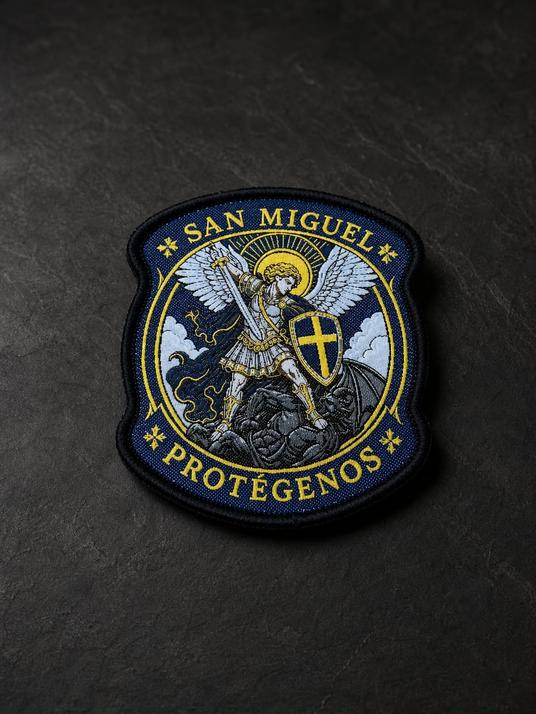 Gemelolandia - Parche Táctico San Miguel Protégenos 8 cm Patrón Policía