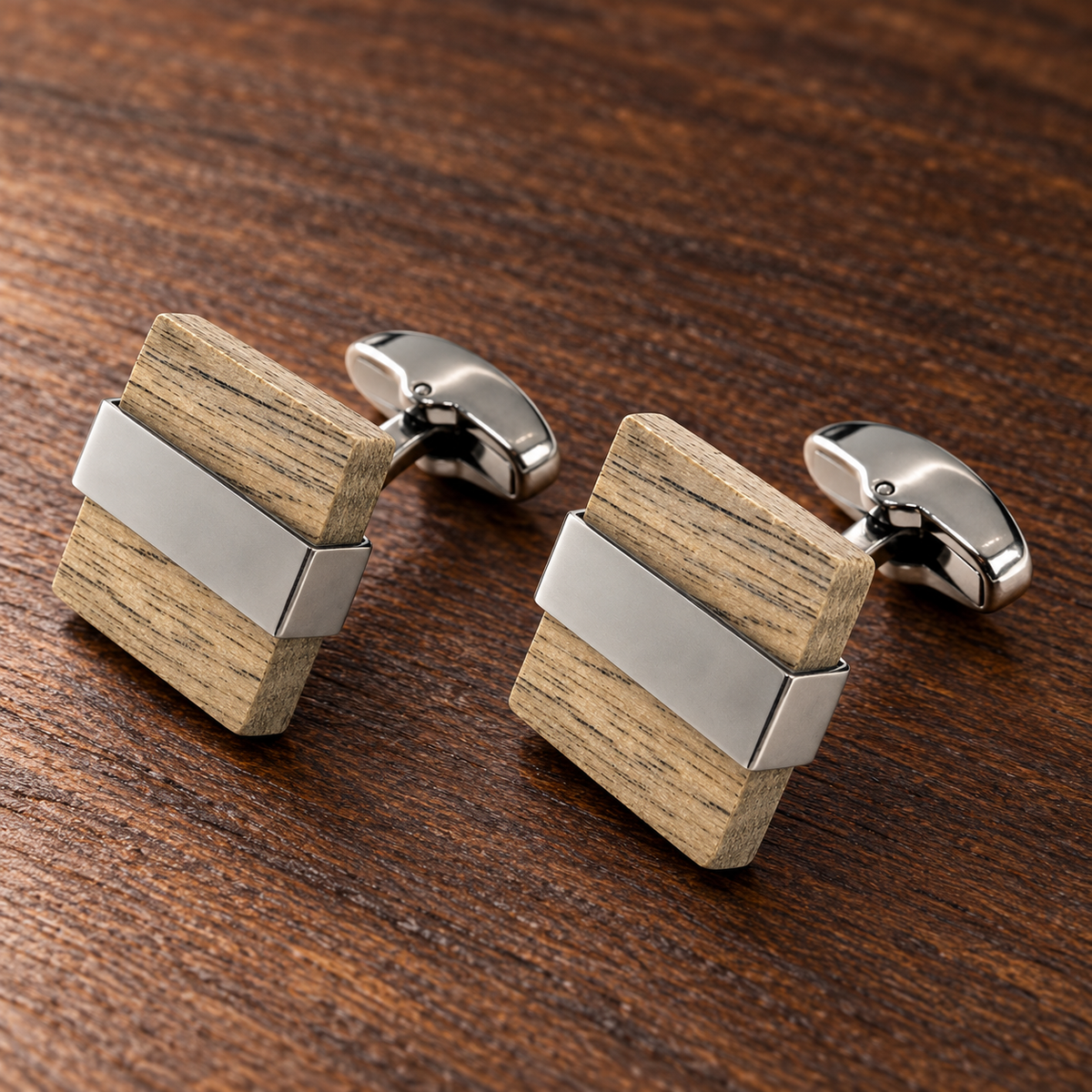 Gemelos para Camisa Wooden Square Style Cuff