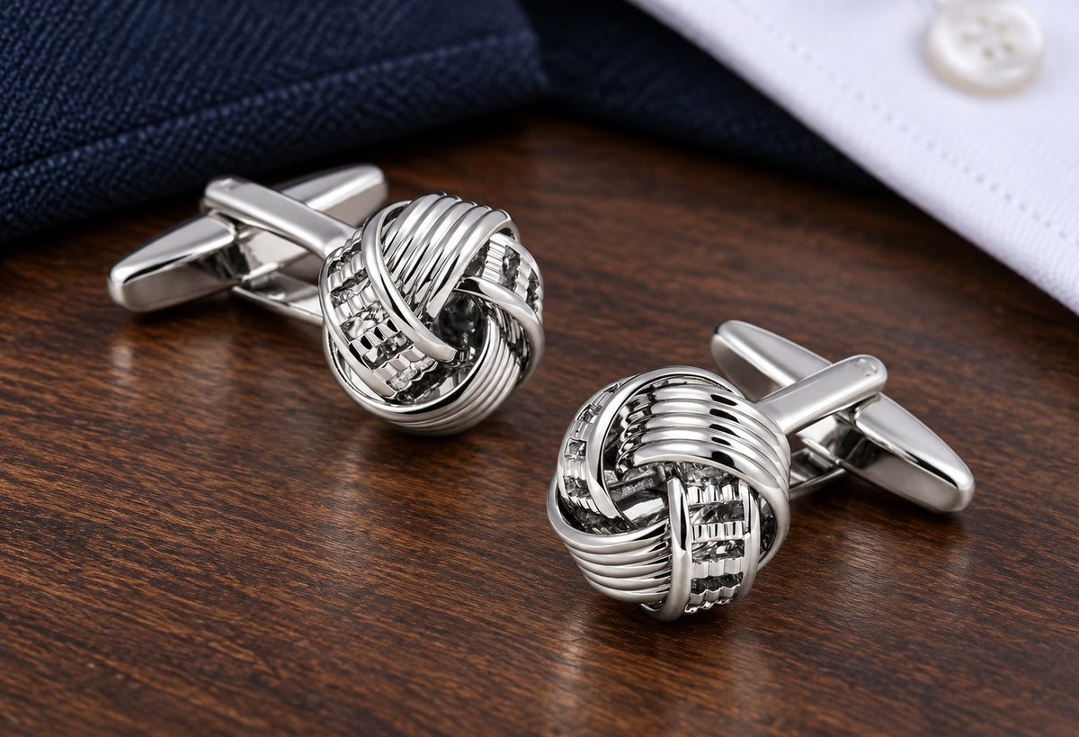 Gemelos de Camisa Nudo Plated Knot Lined 14mm