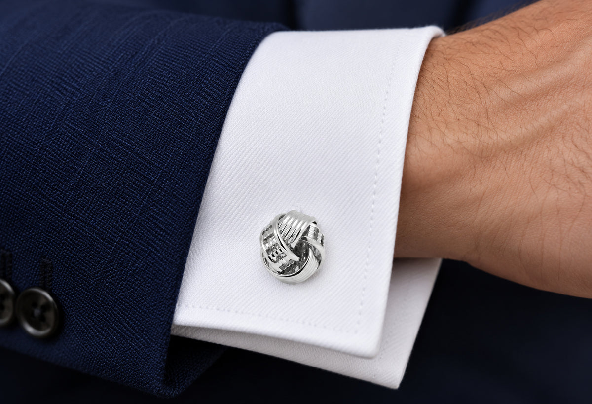 Gemelos de Camisa Nudo Plated Knot Lined 14mm