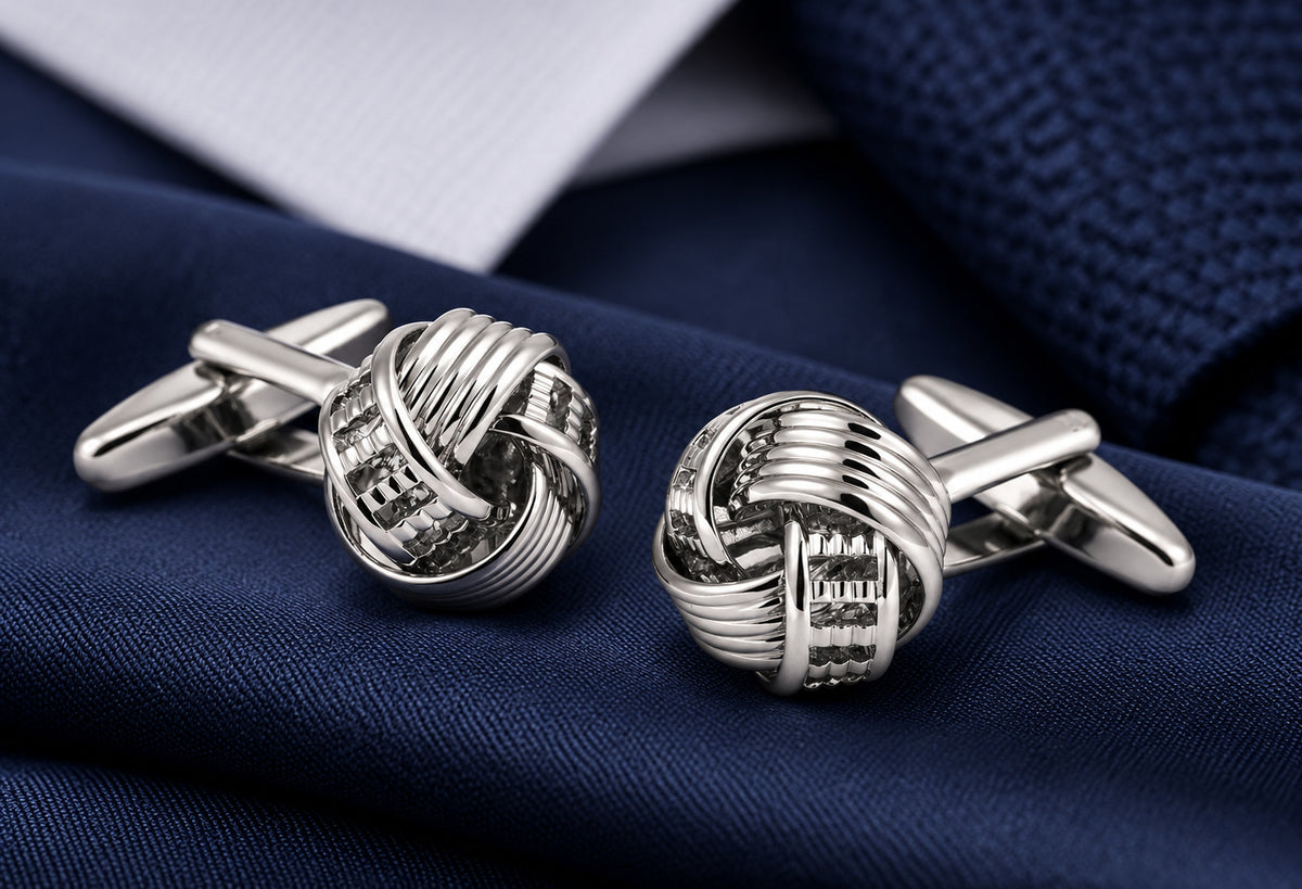 Gemelos de Camisa Nudo Plated Knot Lined 14mm