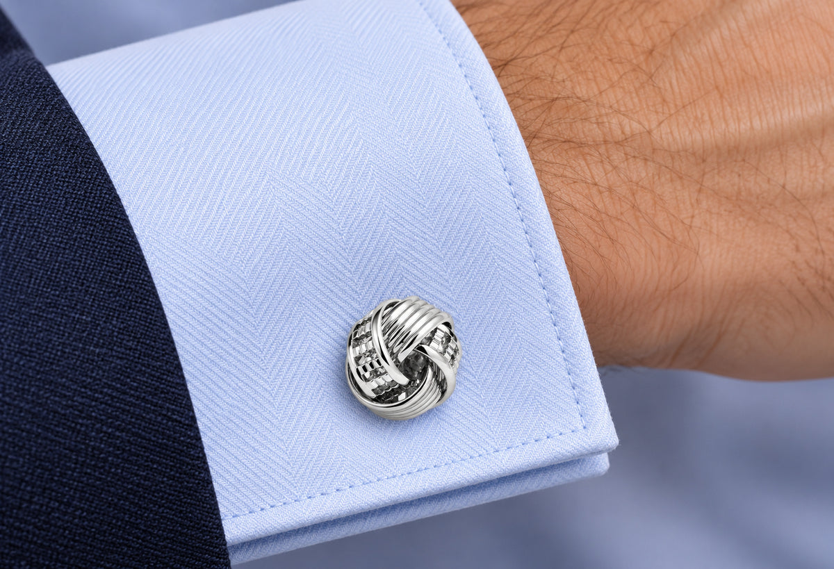 Gemelos de Camisa Nudo Plated Knot Lined 14mm