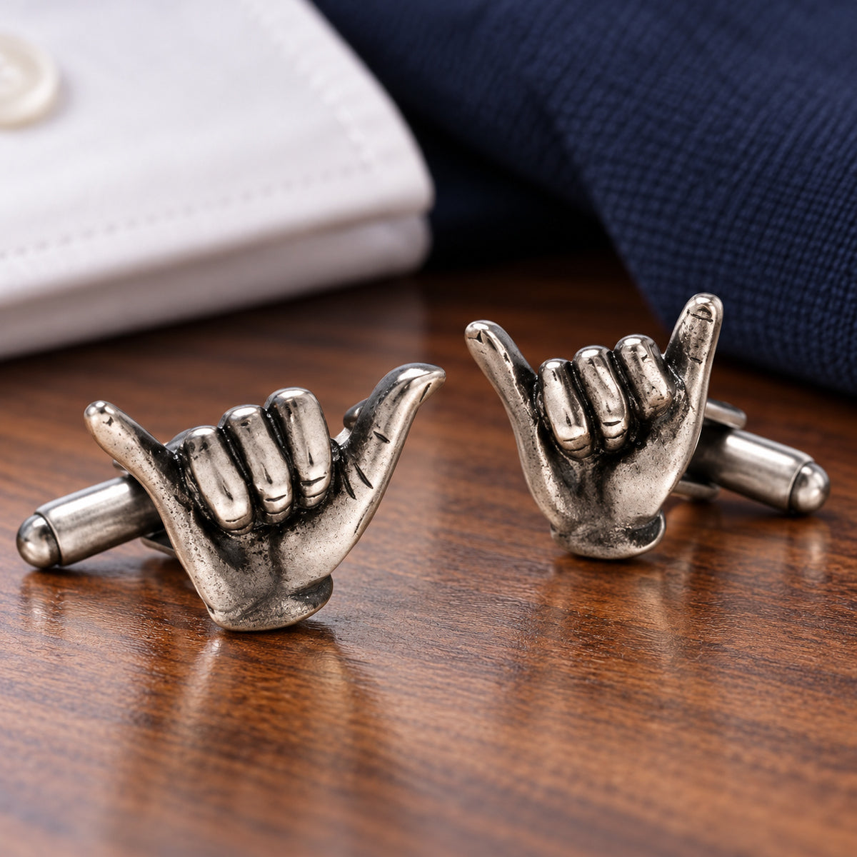 Gemelos de Camisa Saludo Surfero Hang Loose — 20 mm
