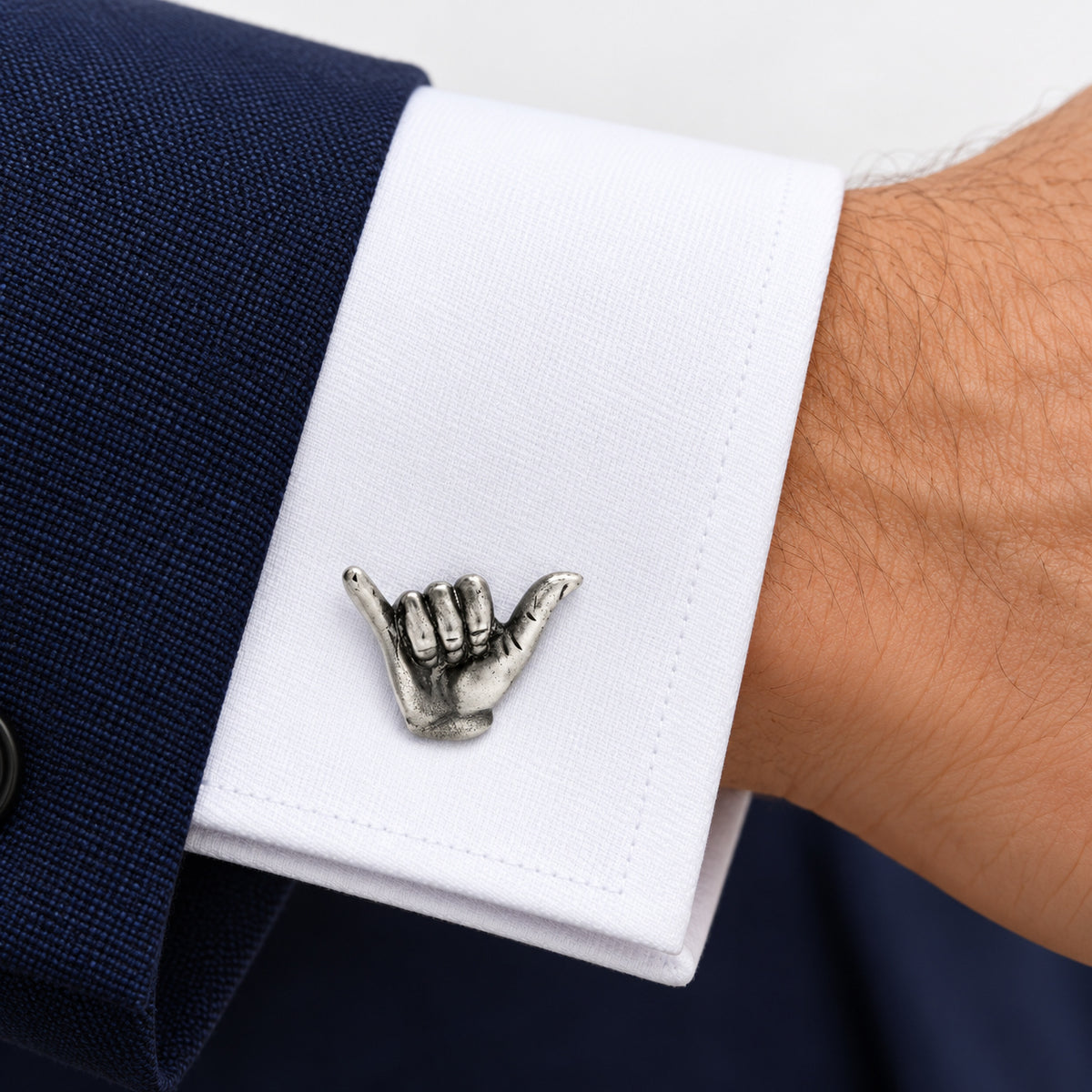 Gemelos de Camisa Saludo Surfero Hang Loose — 20 mm