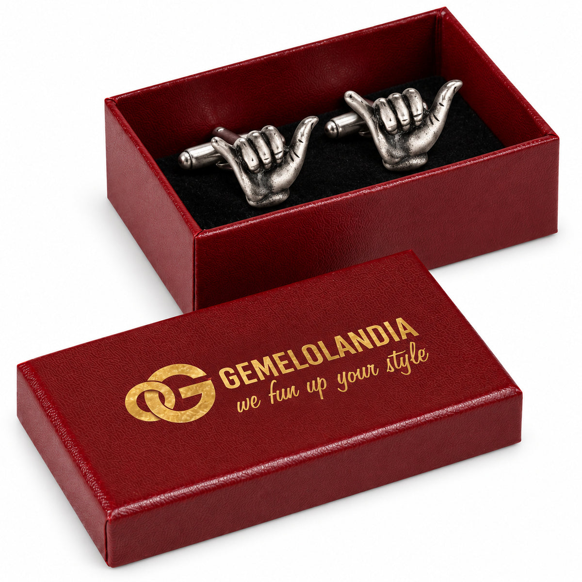 Gemelos de Camisa Saludo Surfero Hang Loose — 20 mm