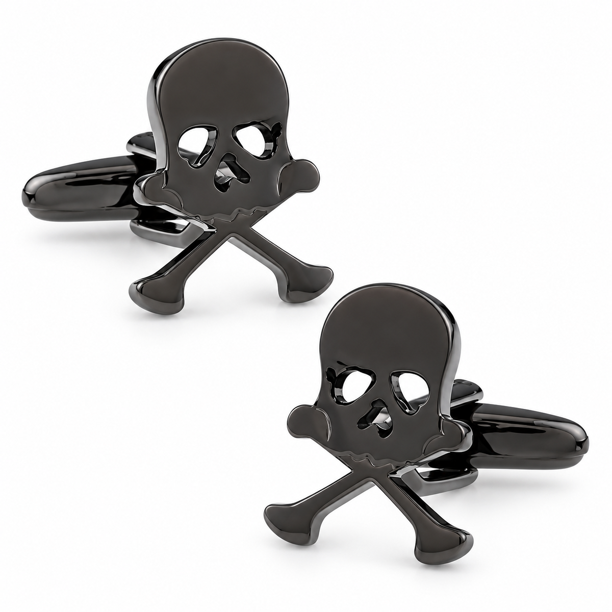Gemelos para Camisa Calavera Acero Negro