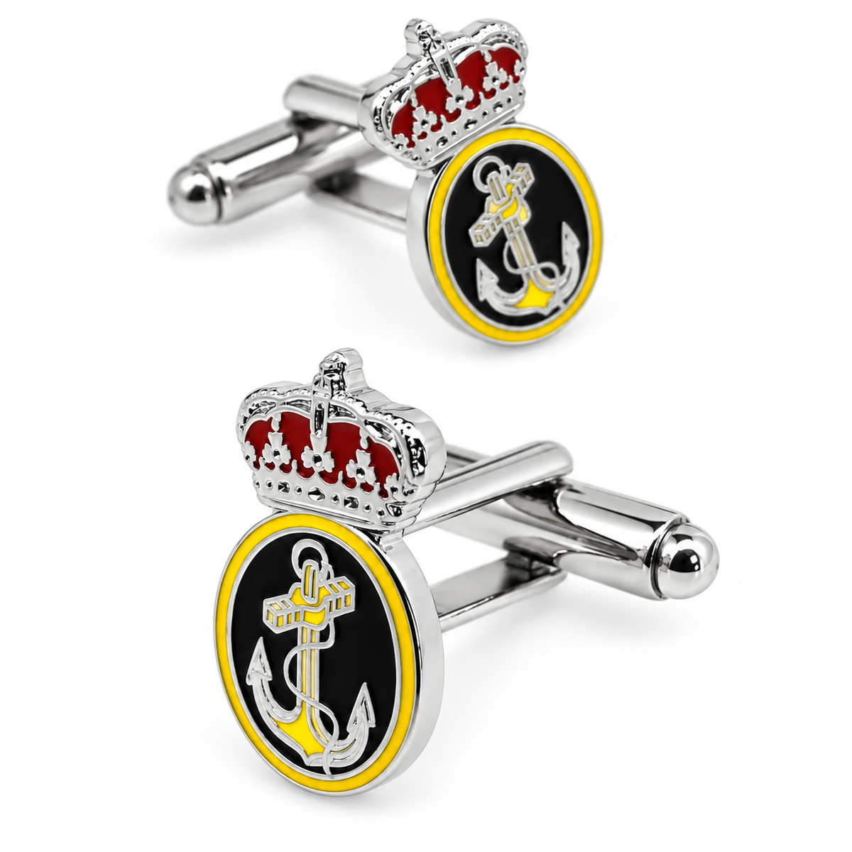 Gemelos de Camisa del Emblema de la Armada Española Acero