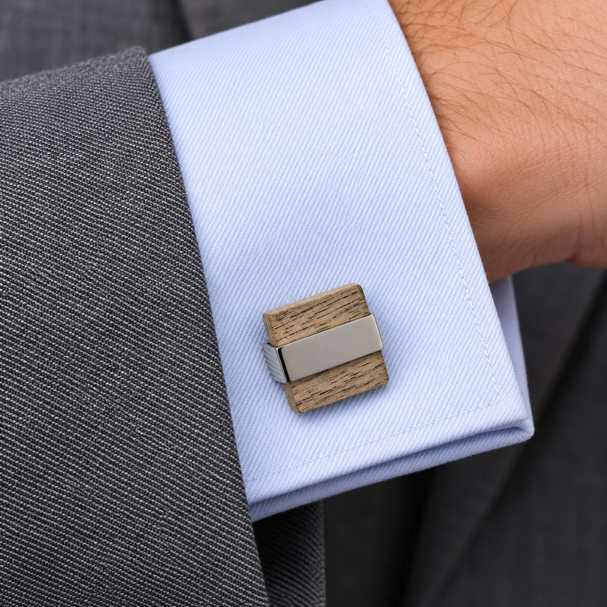 Gemelos para Camisa Wooden Square Style Cuff