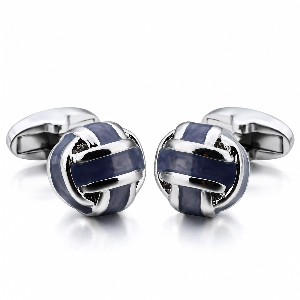 Gemelos para Camisa Striped Grey Enamel Balls