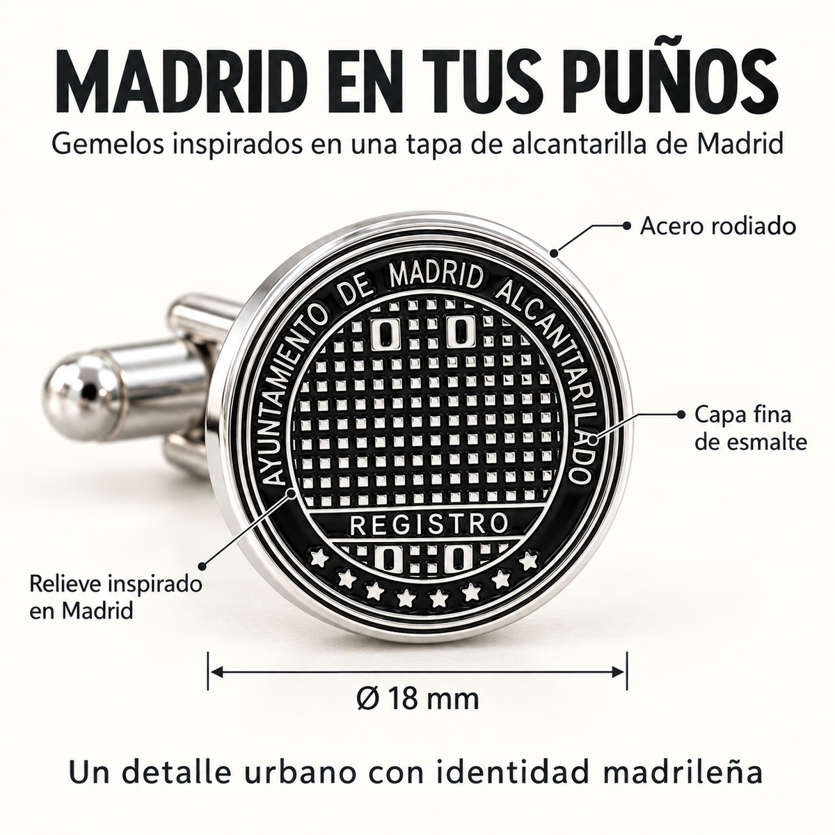 Gemelos Alcantarilla de Madrid / Madrid Sewer Cufflinks