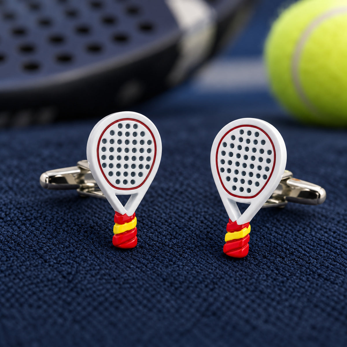 Gemelos para Camisa Pala de Padel Blanca y Colores de España 15x25 mm