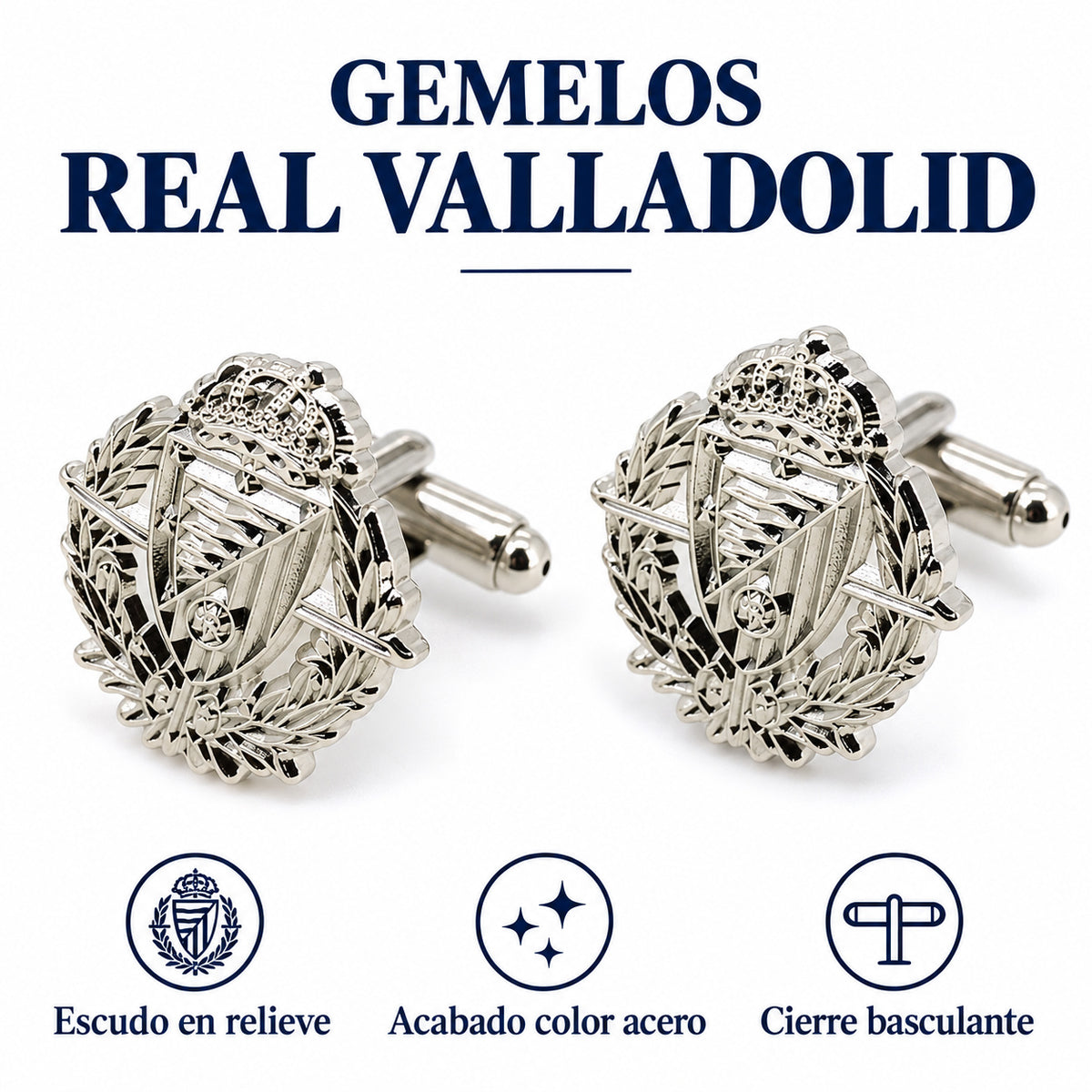 Gemelos Real Valladolid · Acabado Color Acero