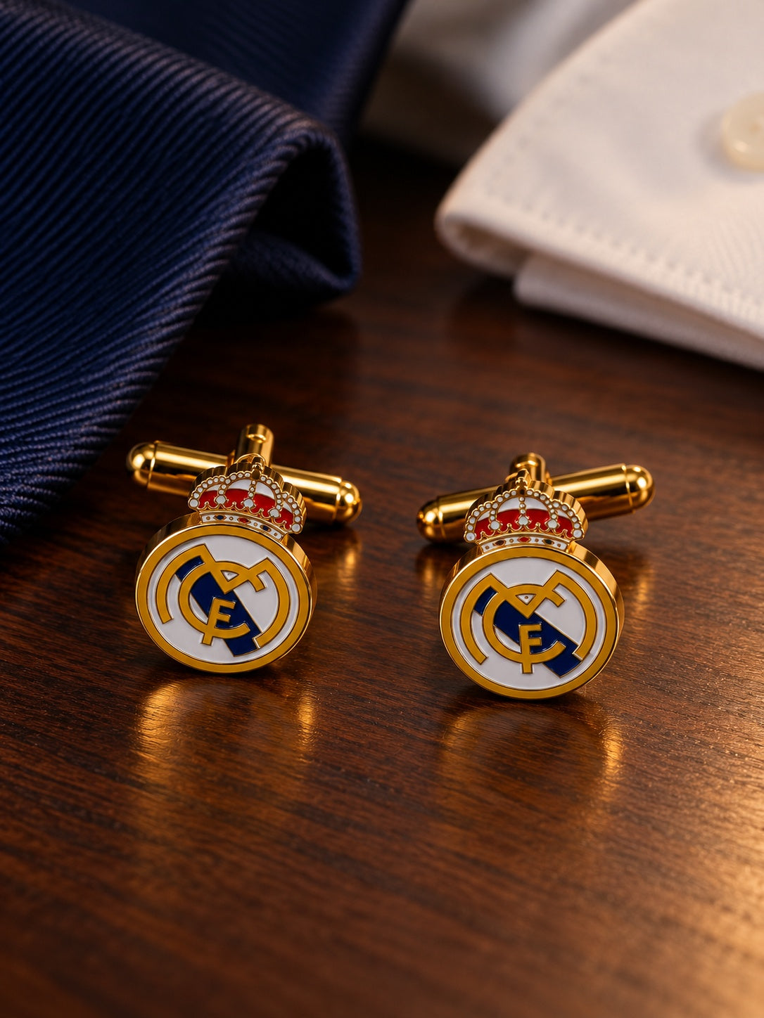 Gemelos para camisa Real Madrid — Acabado color Dorado