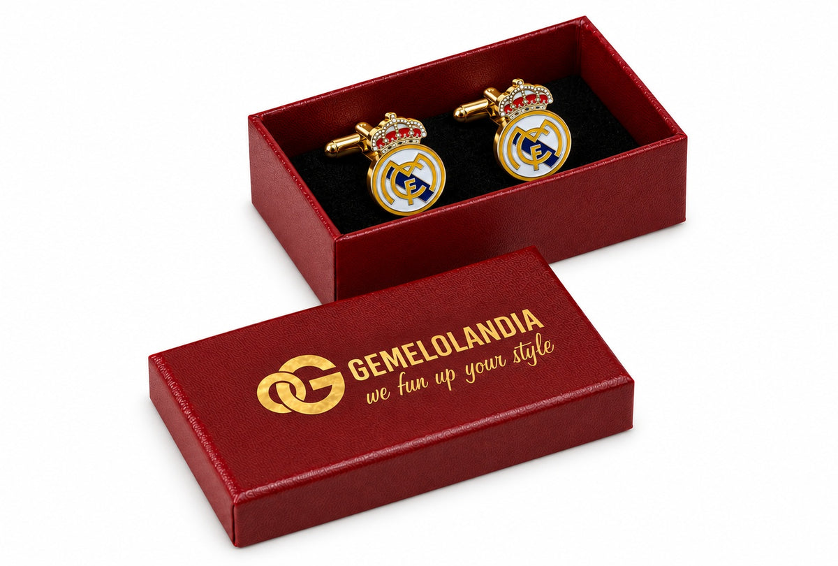 Gemelos para camisa Real Madrid — Acabado color Dorado