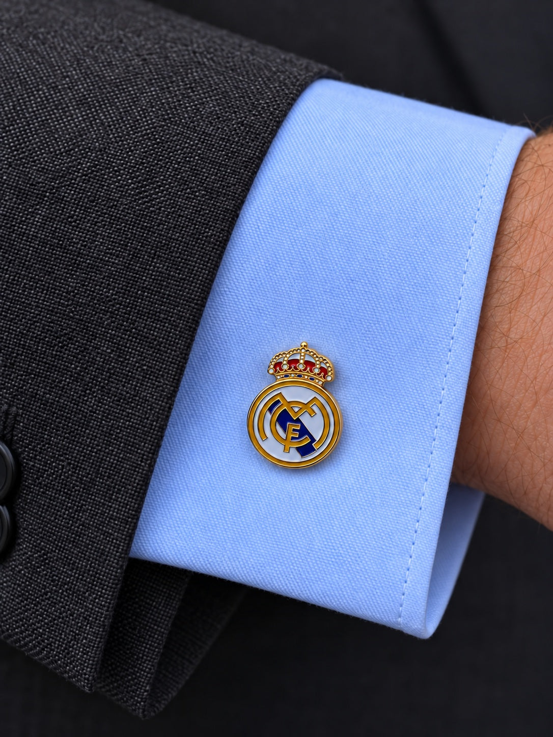 Gemelos para camisa Real Madrid — Acabado color Dorado