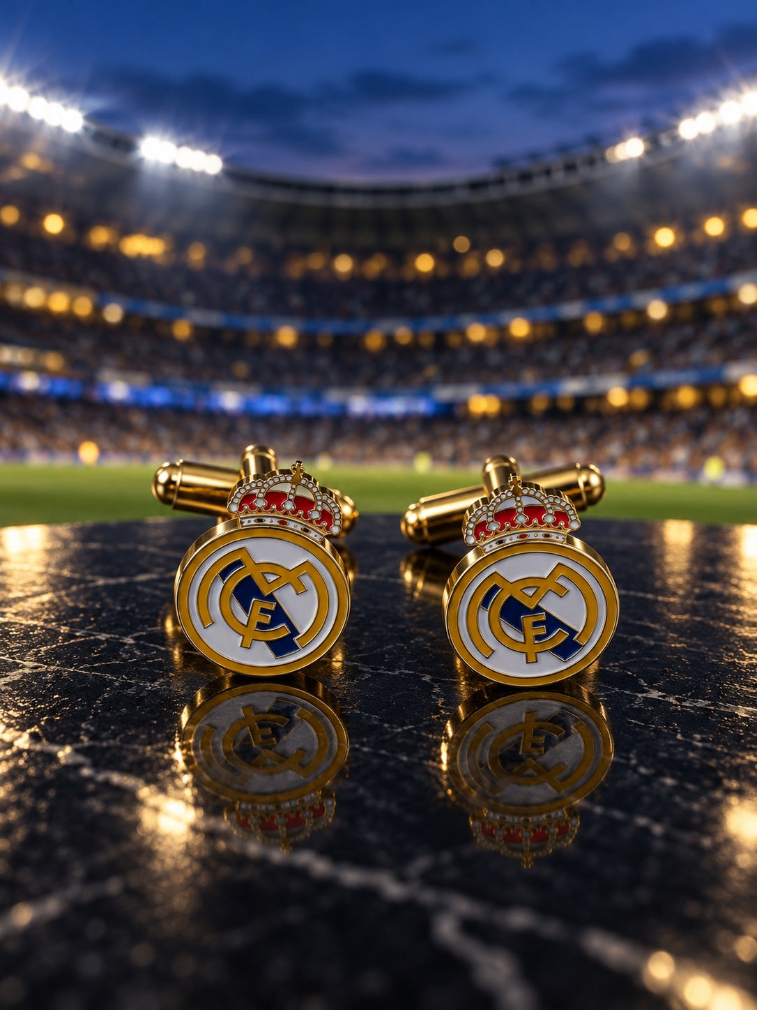 Gemelos para camisa Real Madrid — Acabado color Dorado