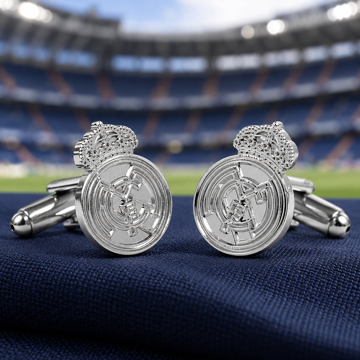Gemelos para camisa Real Madrid — Acabado color acero
