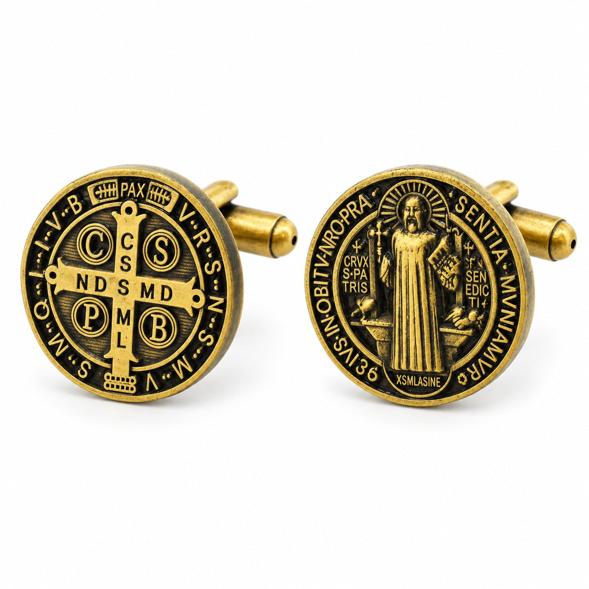 Gemelos para camisa de la Medalla de San Benito 17 mm