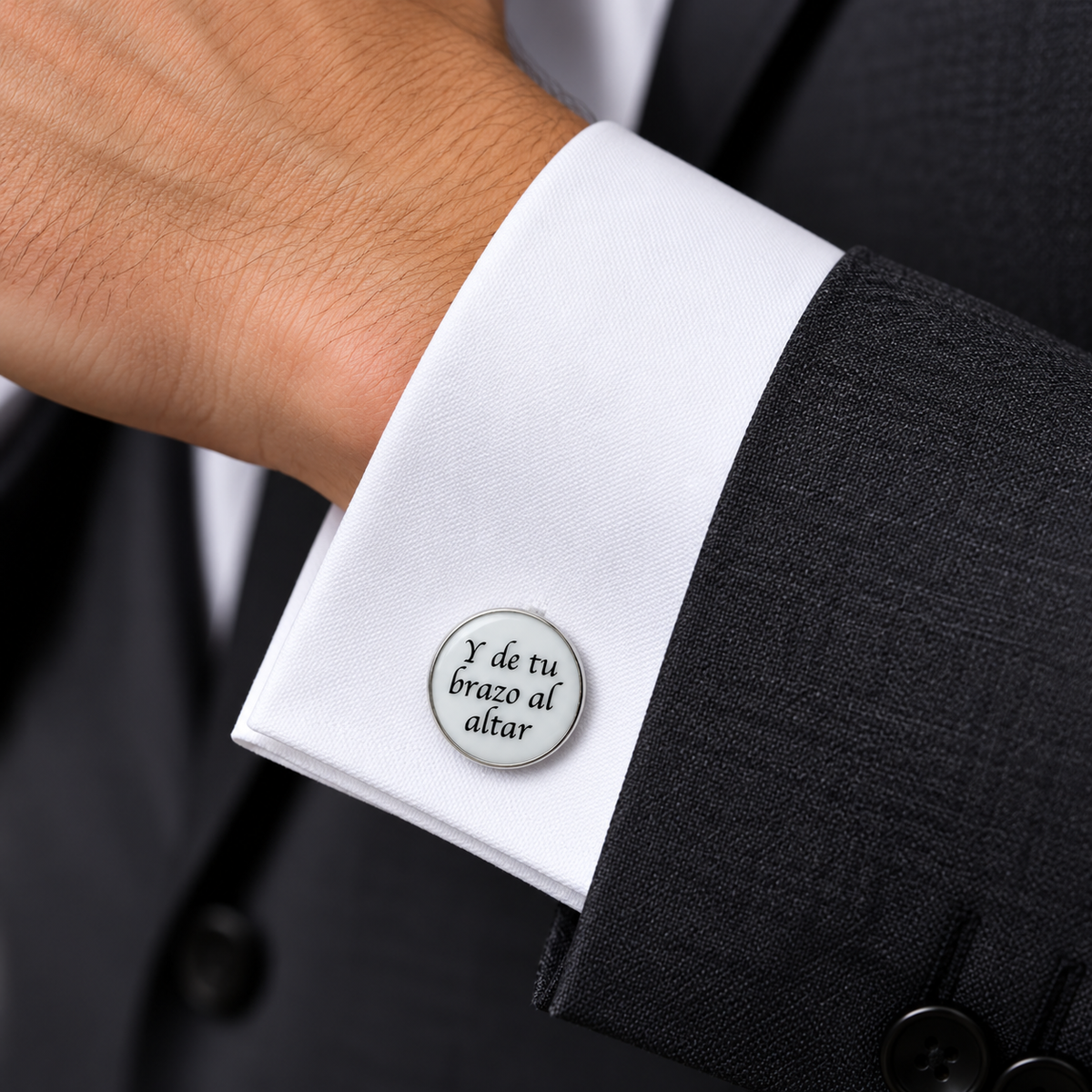 Gemelos para Camisa De Tus Manos Mis Primeros Pasos Blanco