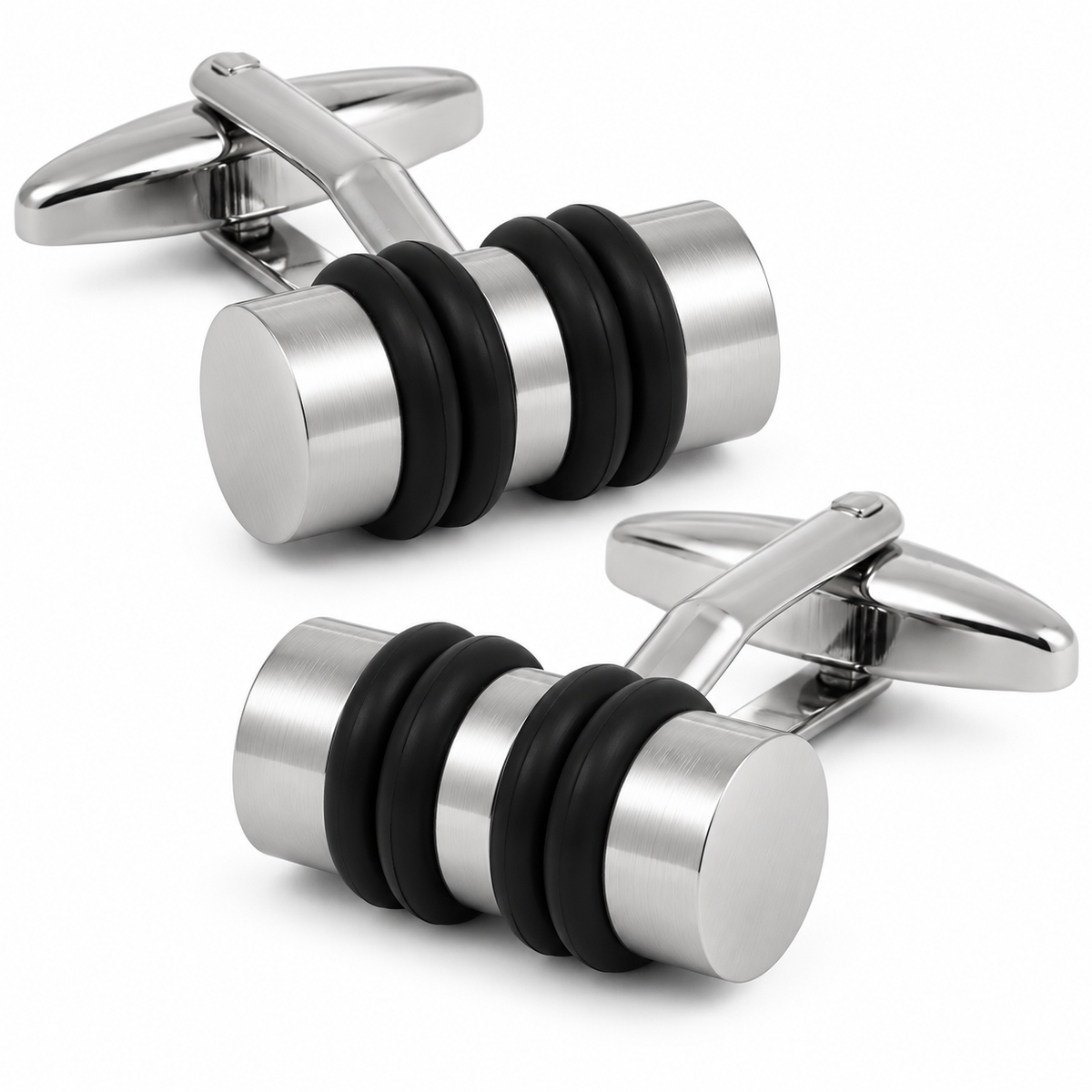 Gemelos de Camisa Tubular Plated Black 17x9mm