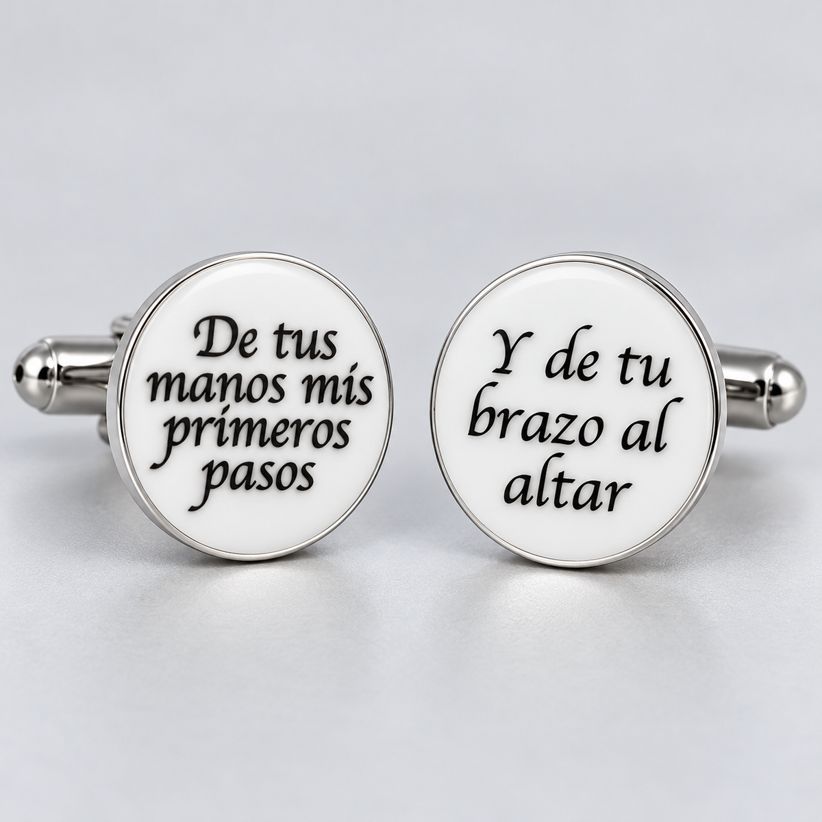 Gemelos para Camisa De Tus Manos Mis Primeros Pasos Blanco