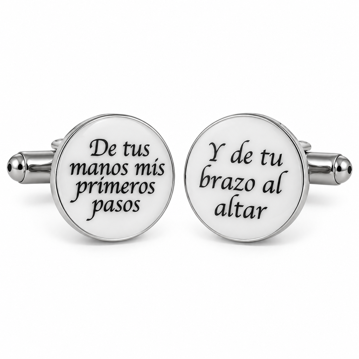 Gemelos para Camisa De Tus Manos Mis Primeros Pasos Blanco